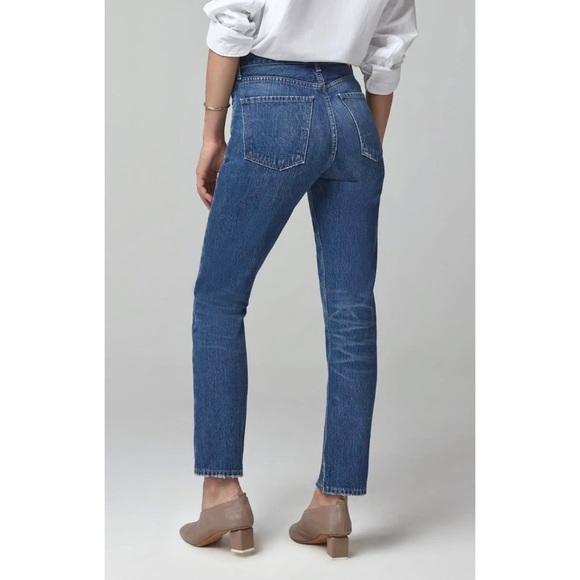 Citizens of humanity charlotte high rise straight jeans hold on indigo blue - Picture 2 of 16